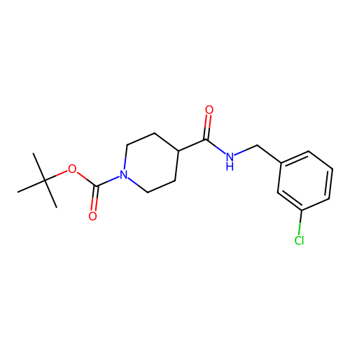tert-Butyl 4-((3-chlorobenzyl)carbamoyl)piperidine-1-carboxylate structure