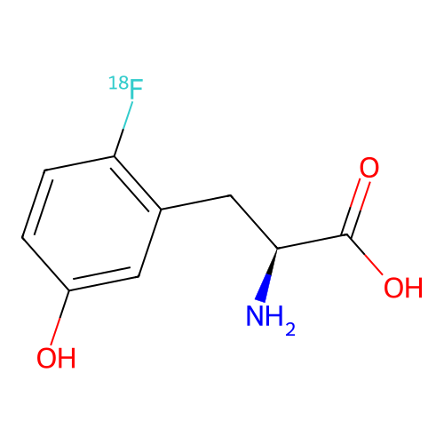 2-fluoro-5-hydroxy-l-phenylalanine F-18 structure