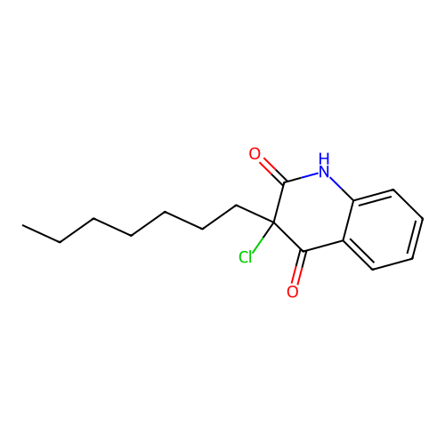 3-chloro-3-heptyl-1H-quinoline-2,4-dione structure