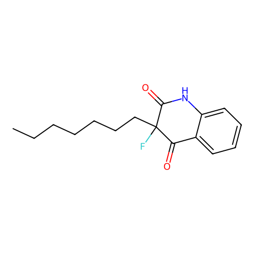 3-fluoro-3-heptyl-1H-quinoline-2,4-dione structure