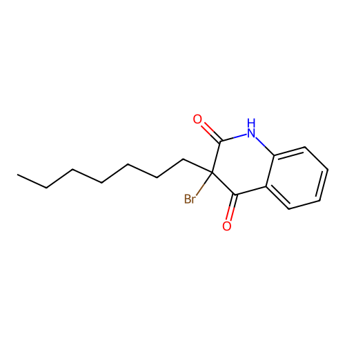 3-bromo-3-heptyl-1H-quinoline-2,4-dione structure