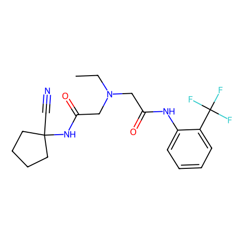 N-(1-cyanocyclopentyl)-2-[ethyl({[2-(trifluoromethyl)phenyl]carbamoyl}methyl)amino]acetamide structure