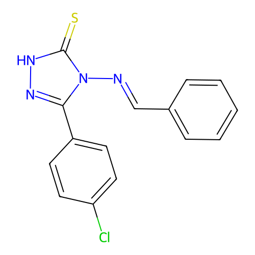 (E)-4-(benzylideneamino)-5-(4-chlorophenyl)-4H-1,2,4-triazole-3-thiol structure