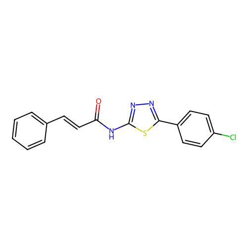 (2Z)-N-[5-(4-chlorophenyl)-1,3,4-thiadiazol-2-yl]-3-phenylprop-2-enamide structure