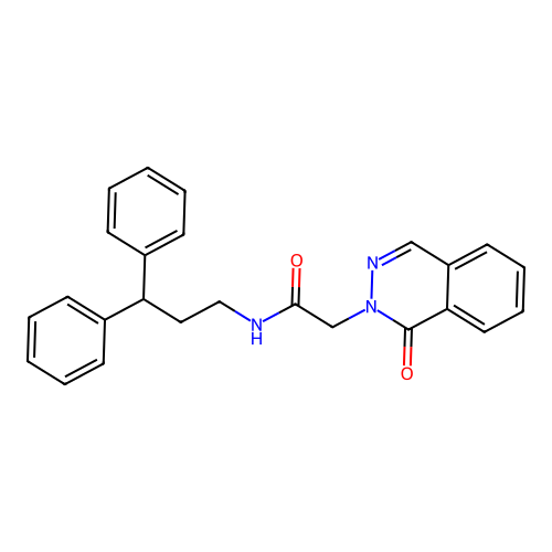 N-(3,3-diphenylpropyl)-2-(1-oxophthalazin-2(1H)-yl)acetamide structure