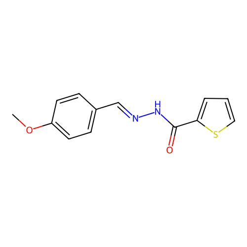 (E)-N'-(4-Methoxybenzylidene)thiophene-2-carbohydrazide structure