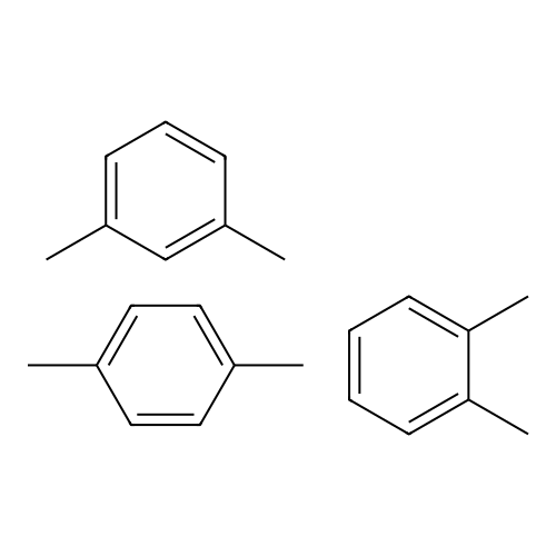 1,2-Xylene; 1,3-xylene; 1,4-xylene structure