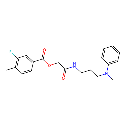 [2-[3-(N-methylanilino)propylamino]-2-oxoethyl] 3-fluoro-4-methylbenzoate structure