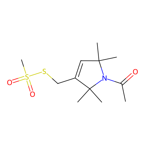 1-[2,2,5,5-Tetramethyl-3-(methylsulfonylsulfanylmethyl)pyrrol-1-yl]ethanone structure