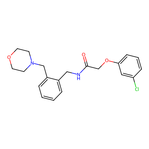 2-(3-chlorophenoxy)-N-[2-(morpholin-4-ylmethyl)benzyl]acetamide structure