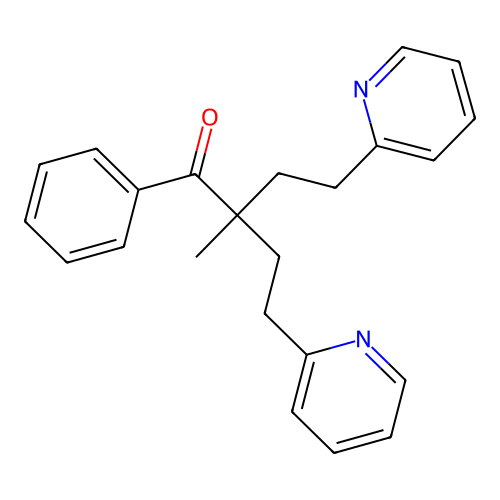 2-Methyl-1-phenyl-4-pyridin-2-yl-2-(2-pyridin-2-ylethyl)butan-1-one structure
