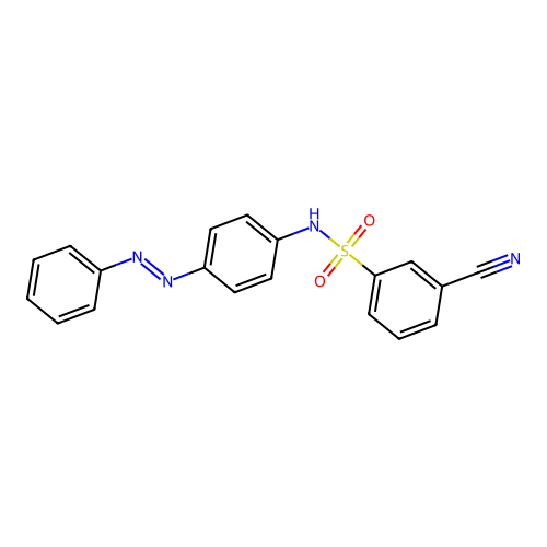 Benzenesulfonamide, 3-cyano-N-[4-(2-phenyldiazenyl)phenyl]- structure