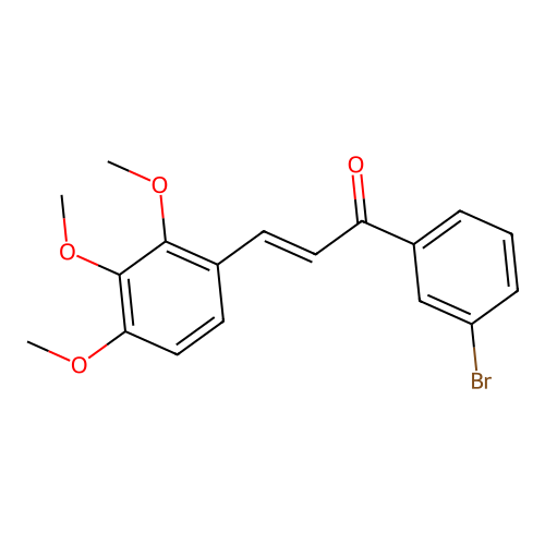 (2E)-1-(3-Bromophenyl)-3-(2,3,4-trimethoxyphenyl)prop-2-en-1-one structure