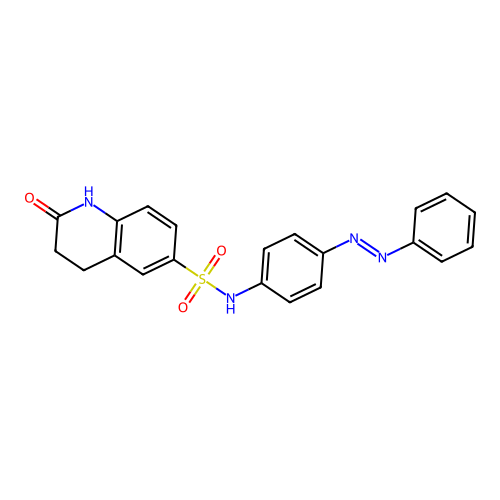 6-Quinolinesulfonamide, 1,2,3,4-tetrahydro-2-oxo-N-[4-(2-phenyldiazenyl)phenyl]- structure