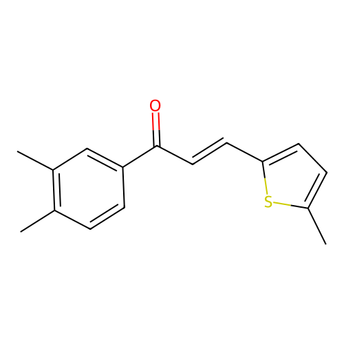 (2E)-1-(3,4-Dimethylphenyl)-3-(5-methylthiophen-2-yl)prop-2-en-1-one structure