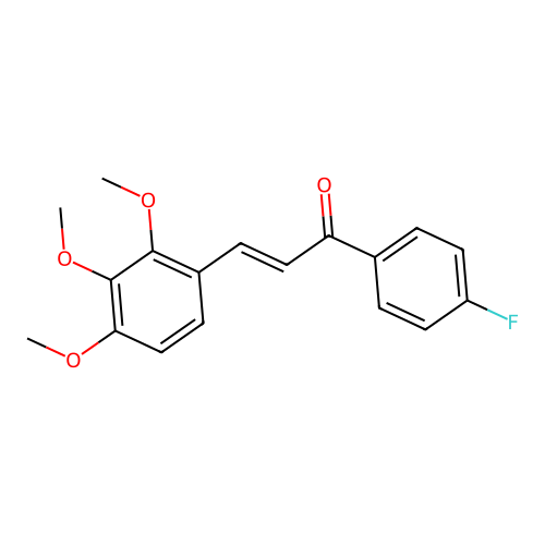 (2E)-1-(4-Fluorophenyl)-3-(2,3,4-trimethoxyphenyl)prop-2-en-1-one structure