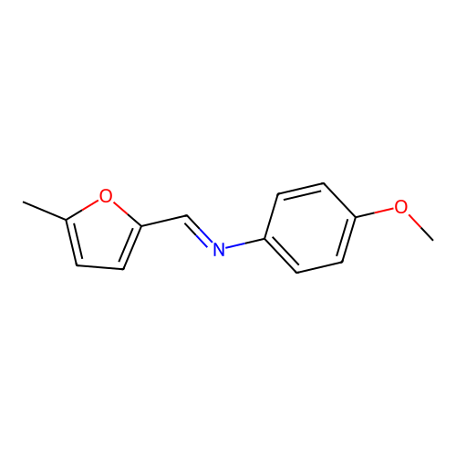4-methoxy-N-[(E)-(5-methylfuran-2-yl)methylidene]aniline structure
