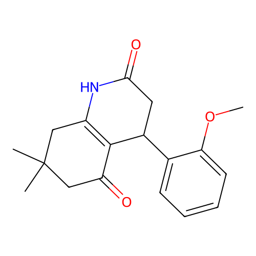 4-(2-methoxyphenyl)-7,7-dimethyl-3,4,7,8-tetrahydroquinoline-2,5(1H,6H)-dione structure