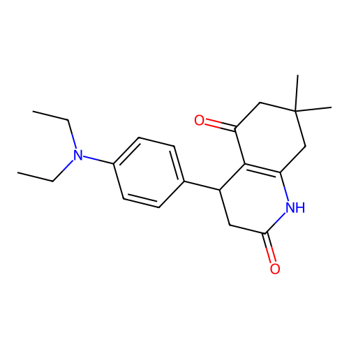 4-(4-(diethylamino)phenyl)-7,7-dimethyl-3,4,7,8-tetrahydroquinoline-2,5(1H,6H)-dione structure