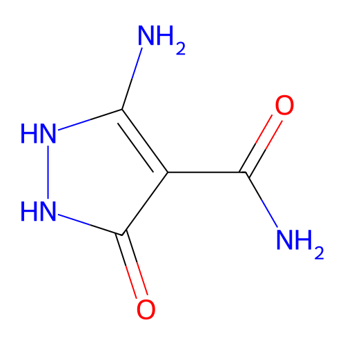 5-Amino-4-carbamoyl-3(1H,2H)-pyrazolone structure