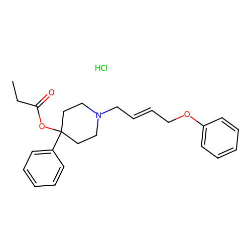 1-(4-Phenoxy-2-butenyl)-4-phenyl-4-piperidinol propanoate (ester) hydrochloride structure