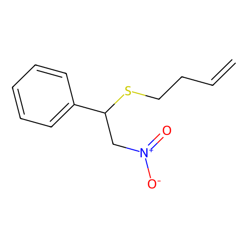 Benzene, [1-(3-butenylthio)-2-nitroethyl]- structure