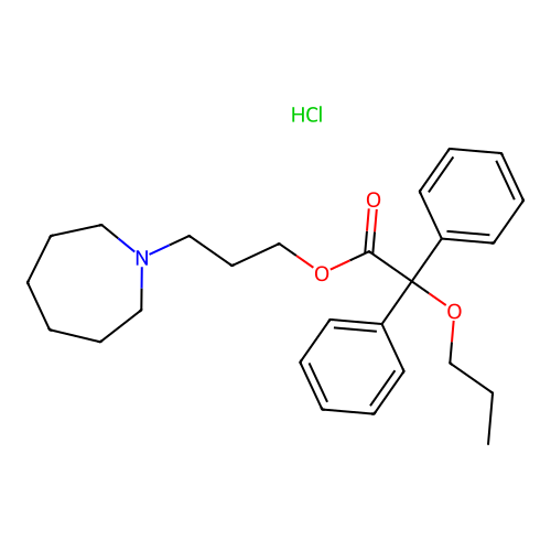 3-(Azepan-1-yl)propyl 2,2-diphenyl-2-propoxyacetate hydrochloride structure