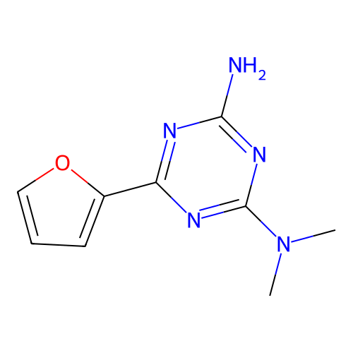 6-(2-Furyl)-N,N-dimethyl-1,3,5-triazine-2,4-diamine structure
