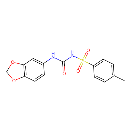 N-(1,3-benzodioxol-5-ylcarbamoyl)-4-methylbenzenesulfonamide structure