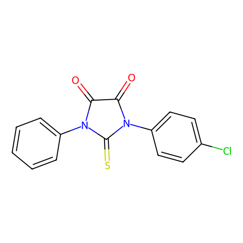 1-(4-Chlorophenyl)-3-phenyl-2-thioxoimidazolidine-4,5-dione structure