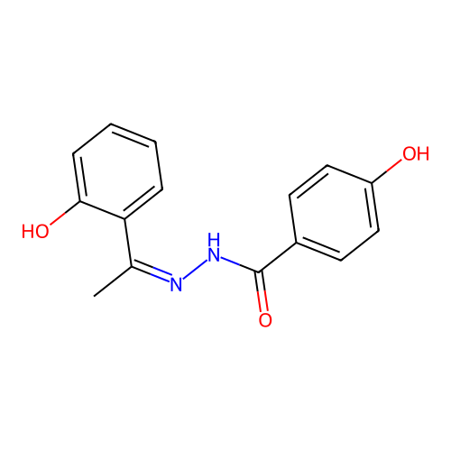 4-Hydroxybenzoic acid 2-[1-(2-hydroxylphenyl)ethylidene]hydrazide structure