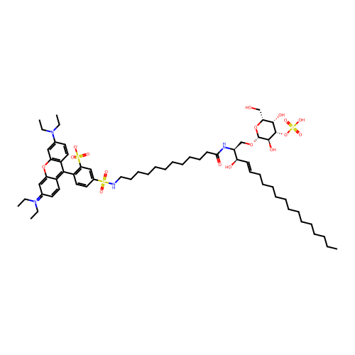N-Lissamine rhodaminyl-(12-aminododecanoyl)cerebroside 3-sulfate structure