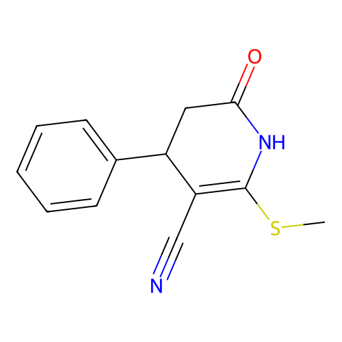 6-methylsulfanyl-2-oxo-4-phenyl-3,4-dihydro-1H-pyridine-5-carbonitrile structure