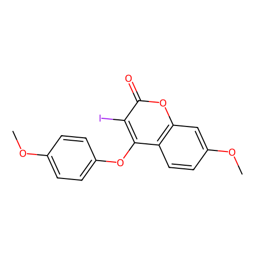 3-Iodo-7-methoxy-4-(4-methoxyphenoxy)chromen-2-one structure