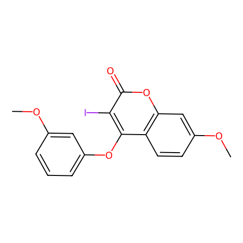 3-Iodo-7-methoxy-4-(3-methoxyphenoxy)chromen-2-one structure