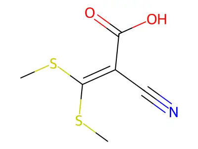 2-cyano-3,3-bis(methylsulfanyl)prop-2-enoic Acid structure