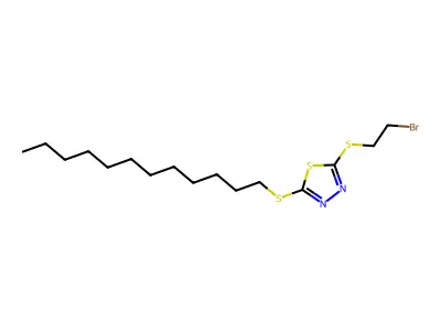 2-[(2-Bromoethyl)sulfanyl]-5-(dodecylsulfanyl)-1,3,4-thiadiazole structure