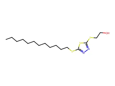 2-{[5-(Dodecylsulfanyl)-1,3,4-thiadiazol-2-yl]sulfanyl}ethan-1-ol structure
