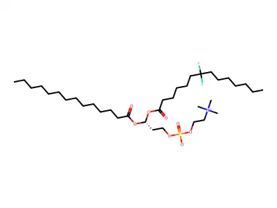 1-(Myristoyl)-2-(7,7-difluoromyristoyl)glycero-3-phosphocholine structure