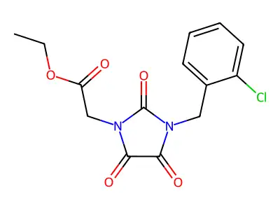 Ethyl 2-[3-(2-chlorobenzyl)-2,4,5-trioxo-1-imidazolidinyl]acetate structure