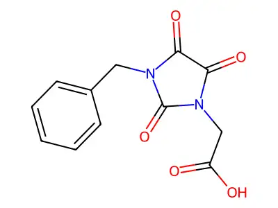 2-(3-Benzyl-2,4,5-trioxoimidazolidin-1-yl)acetic acid structure