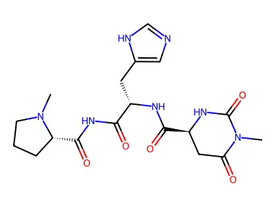 L-Prolinamide, N-((hexahydro-1-methyl-2,6-dioxo-4-pyrimidinyl)carbonyl)-L-histidyl-N-methyl-, (S)- structure