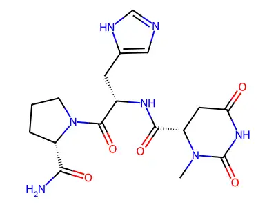 L-Prolinamide, N-((hexahydro-3-methyl-2,6-dioxo-4-pyrimidinyl)carbonyl)-L-histidyl-, (S)-, hydrate structure