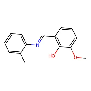2-methoxy-6-{(E)-[(2-methylphenyl)imino]methyl}phenol structure