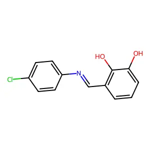 3-{(E)-[(4-chlorophenyl)imino]methyl}benzene-1,2-diol structure