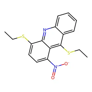 Acridine, 4,9-bis(ethylthio)-1-nitro- structure