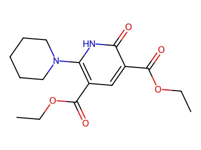 Diethyl 2-oxo-6-piperidino-1,2-dihydro-3,5-pyridinedicarboxylate structure