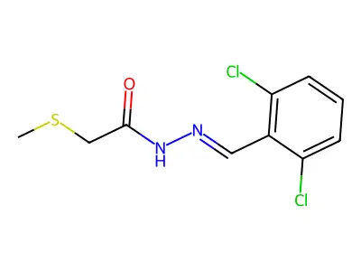 N-[(2,6-dichlorophenyl)methylideneamino]-2-methylsulfanylacetamide structure