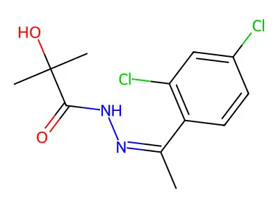 N-[1-(2,4-dichlorophenyl)ethylideneamino]-2-hydroxy-2-methylpropanamide structure
