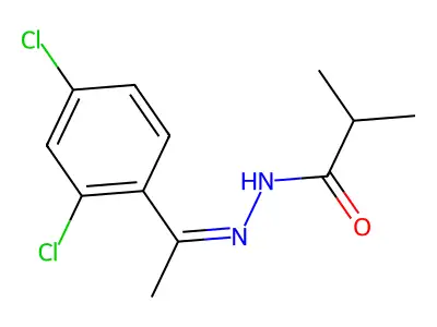 N-[1-(2,4-dichlorophenyl)ethylideneamino]-2-methylpropanamide structure